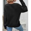 imageZESICA Womens Fall Long Sleeve Crew Neck Solid Color Cable Knit Chunky Casual Oversized Pullover Sweater TopsBlack