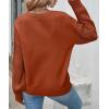 imageZESICA Womens Fall Long Sleeve Crew Neck Solid Color Cable Knit Chunky Casual Oversized Pullover Sweater TopsDeeporange