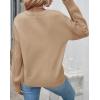 imageZESICA Womens Fall Long Sleeve Crew Neck Solid Color Cable Knit Chunky Casual Oversized Pullover Sweater TopsKhaki