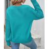 imageZESICA Womens Fall Long Sleeve Crew Neck Solid Color Cable Knit Chunky Casual Oversized Pullover Sweater TopsLakeblue