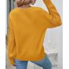 imageZESICA Womens Fall Long Sleeve Crew Neck Solid Color Cable Knit Chunky Casual Oversized Pullover Sweater TopsMustard