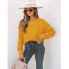 imageZESICA Womens Fall Long Sleeve Crew Neck Solid Color Cable Knit Chunky Casual Oversized Pullover Sweater TopsMustard