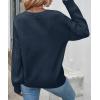imageZESICA Womens Fall Long Sleeve Crew Neck Solid Color Cable Knit Chunky Casual Oversized Pullover Sweater TopsNavy