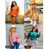 imageZESICA Womens Fall Long Sleeve Crew Neck Solid Color Cable Knit Chunky Casual Oversized Pullover Sweater TopsOatmeal
