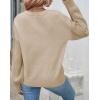 imageZESICA Womens Fall Long Sleeve Crew Neck Solid Color Cable Knit Chunky Casual Oversized Pullover Sweater TopsOatmeal