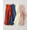 imageZESICA Womens Fall Long Sleeve Crew Neck Solid Color Cable Knit Chunky Casual Oversized Pullover Sweater TopsOatmeal