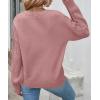 imageZESICA Womens Fall Long Sleeve Crew Neck Solid Color Cable Knit Chunky Casual Oversized Pullover Sweater TopsPurple