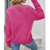 imageZESICA Womens Fall Long Sleeve Crew Neck Solid Color Cable Knit Chunky Casual Oversized Pullover Sweater TopsRose