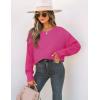 imageZESICA Womens Fall Long Sleeve Crew Neck Solid Color Cable Knit Chunky Casual Oversized Pullover Sweater TopsRose
