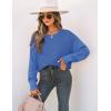 imageZESICA Womens Fall Long Sleeve Crew Neck Solid Color Cable Knit Chunky Casual Oversized Pullover Sweater TopsRoyalblue