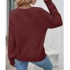 imageZESICA Womens Fall Long Sleeve Crew Neck Solid Color Cable Knit Chunky Casual Oversized Pullover Sweater TopsWine
