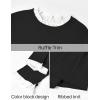 imageZESICA Womens Long Sleeve Ruffle Sweaters Spring Crewneck Color Block Slim Fit Basic Casual Knit Pullover Sweater TopsBlack