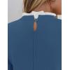 imageZESICA Womens Long Sleeve Ruffle Sweaters Spring Crewneck Color Block Slim Fit Basic Casual Knit Pullover Sweater TopsDusty Blue