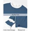 imageZESICA Womens Long Sleeve Ruffle Sweaters Spring Crewneck Color Block Slim Fit Basic Casual Knit Pullover Sweater TopsDusty Blue