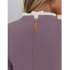 imageZESICA Womens Long Sleeve Ruffle Sweaters Spring Crewneck Color Block Slim Fit Basic Casual Knit Pullover Sweater TopsTaro