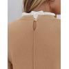 imageZESICA Womens Long Sleeve Ruffle Sweaters Spring Crewneck Color Block Slim Fit Basic Casual Knit Pullover Sweater TopsToffee