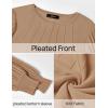 imageZESICA Womens Sweaters Puff Long Sleeve Crew Neck Solid Color Casual Soft Knit Pullover Tops Trendy ClothesLight Khaki
