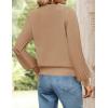 imageZESICA Womens Sweaters Puff Long Sleeve Crew Neck Solid Color Casual Soft Knit Pullover Tops Trendy ClothesLight Khaki