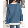imageZESICA Womens Casual Long Sleeve Crew Neck Pullover 2025 Spring Ribbed Knit Loose Contrast Color Sweater TopsDustyblue