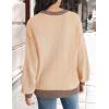 imageZESICA Womens Casual Long Sleeve Crew Neck Pullover 2025 Spring Ribbed Knit Loose Contrast Color Sweater TopsToffee