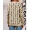 imageZESICA Womens Long Sleeve Crewneck Sweater 2025 Fall Printed Cute Oversized Knitted Pullover Tops Trendy ClothesApricot