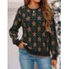 imageZESICA Womens Long Sleeve Crewneck Sweater 2025 Fall Printed Cute Oversized Knitted Pullover Tops Trendy ClothesBlack