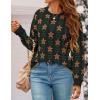 imageZESICA Womens Long Sleeve Crewneck Sweater 2025 Fall Printed Cute Oversized Knitted Pullover Tops Trendy ClothesBlack