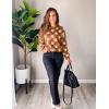 imageZESICA Womens Long Sleeve Crewneck Sweater 2025 Fall Printed Cute Oversized Knitted Pullover Tops Trendy ClothesCaramel
