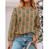 imageZESICA Womens Long Sleeve Crewneck Sweater 2025 Fall Printed Cute Oversized Knitted Pullover Tops Trendy ClothesKhaki