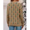 imageZESICA Womens Long Sleeve Crewneck Sweater 2025 Fall Printed Cute Oversized Knitted Pullover Tops Trendy ClothesKhaki