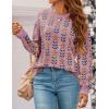 imageZESICA Womens Long Sleeve Crewneck Sweater 2025 Fall Printed Cute Oversized Knitted Pullover Tops Trendy ClothesPink