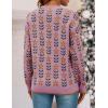imageZESICA Womens Long Sleeve Crewneck Sweater 2025 Fall Printed Cute Oversized Knitted Pullover Tops Trendy ClothesPink