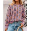 imageZESICA Womens Long Sleeve Crewneck Sweater 2025 Fall Printed Cute Oversized Knitted Pullover Tops Trendy ClothesPink