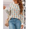 imageZESICA Womens Long Sleeve Crewneck Sweater 2025 Fall Printed Cute Oversized Knitted Pullover Tops Trendy ClothesWhite