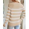 imageZESICA Womens Long Sleeve Lightweight Striped Tops Fall Crewneck Ribbed Knit ShirtsApricot