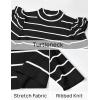 imageZESICA Womens Striped Ruffle Long Sleeve Tops Fall Turtleneck Ribbed Knit Slim Fit Basic Shirt Casual Pullover SweaterBlack