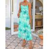 imageZESICA Womens Summer Floral Spaghetti Straps Maxi Dress 2025 Sleeveless Square Neck Bodycon Beach Boho Long DressesAqua
