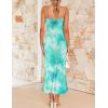 imageZESICA Womens Summer Floral Spaghetti Straps Maxi Dress 2025 Sleeveless Square Neck Bodycon Beach Boho Long DressesAqua