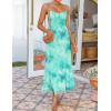 imageZESICA Womens Summer Floral Spaghetti Straps Maxi Dress 2025 Sleeveless Square Neck Bodycon Beach Boho Long DressesAqua