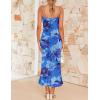 imageZESICA Womens Summer Floral Spaghetti Straps Maxi Dress 2025 Sleeveless Square Neck Bodycon Beach Boho Long DressesBlue
