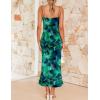 imageZESICA Womens Summer Floral Spaghetti Straps Maxi Dress 2025 Sleeveless Square Neck Bodycon Beach Boho Long DressesGreen