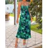 imageZESICA Womens Summer Floral Spaghetti Straps Maxi Dress 2025 Sleeveless Square Neck Bodycon Beach Boho Long DressesGreen