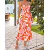 imageZESICA Womens Summer Floral Spaghetti Straps Maxi Dress 2025 Sleeveless Square Neck Bodycon Beach Boho Long DressesOrange