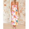 imageZESICA Womens Summer Floral Spaghetti Straps Maxi Dress 2025 Sleeveless Square Neck Bodycon Beach Boho Long DressesPink