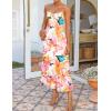 imageZESICA Womens Summer Floral Spaghetti Straps Maxi Dress 2025 Sleeveless Square Neck Bodycon Beach Boho Long DressesPink
