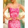 imageZESICA Womens Summer Floral Spaghetti Straps Maxi Dress 2025 Sleeveless Square Neck Bodycon Beach Boho Long DressesRose