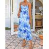 imageZESICA Womens Summer Floral Spaghetti Straps Maxi Dress 2025 Sleeveless Square Neck Bodycon Beach Boho Long DressesSky Blue
