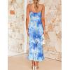 imageZESICA Womens Summer Floral Spaghetti Straps Maxi Dress 2025 Sleeveless Square Neck Bodycon Beach Boho Long DressesSky Blue