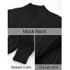 imageZESICA Womens Sweaters Fall Winter Long Sleeve Mock Neck Solid Color Casual Loose Chunky Pullover SweaterBlack