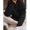 imageZESICA Womens Sweaters Fall Winter Long Sleeve Mock Neck Solid Color Casual Loose Chunky Pullover SweaterBlack